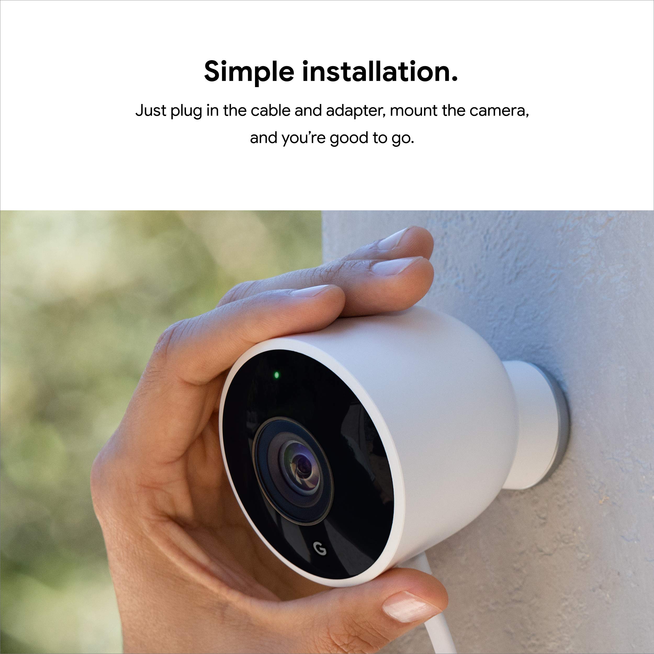 Google Nest Cam Outdoor 2-Pack (1st Gen) - Weatherproof Security Camera with Night Vision & Mobile App Control - Ideal for Home Surveillance, Backyard Monitoring & Business Security