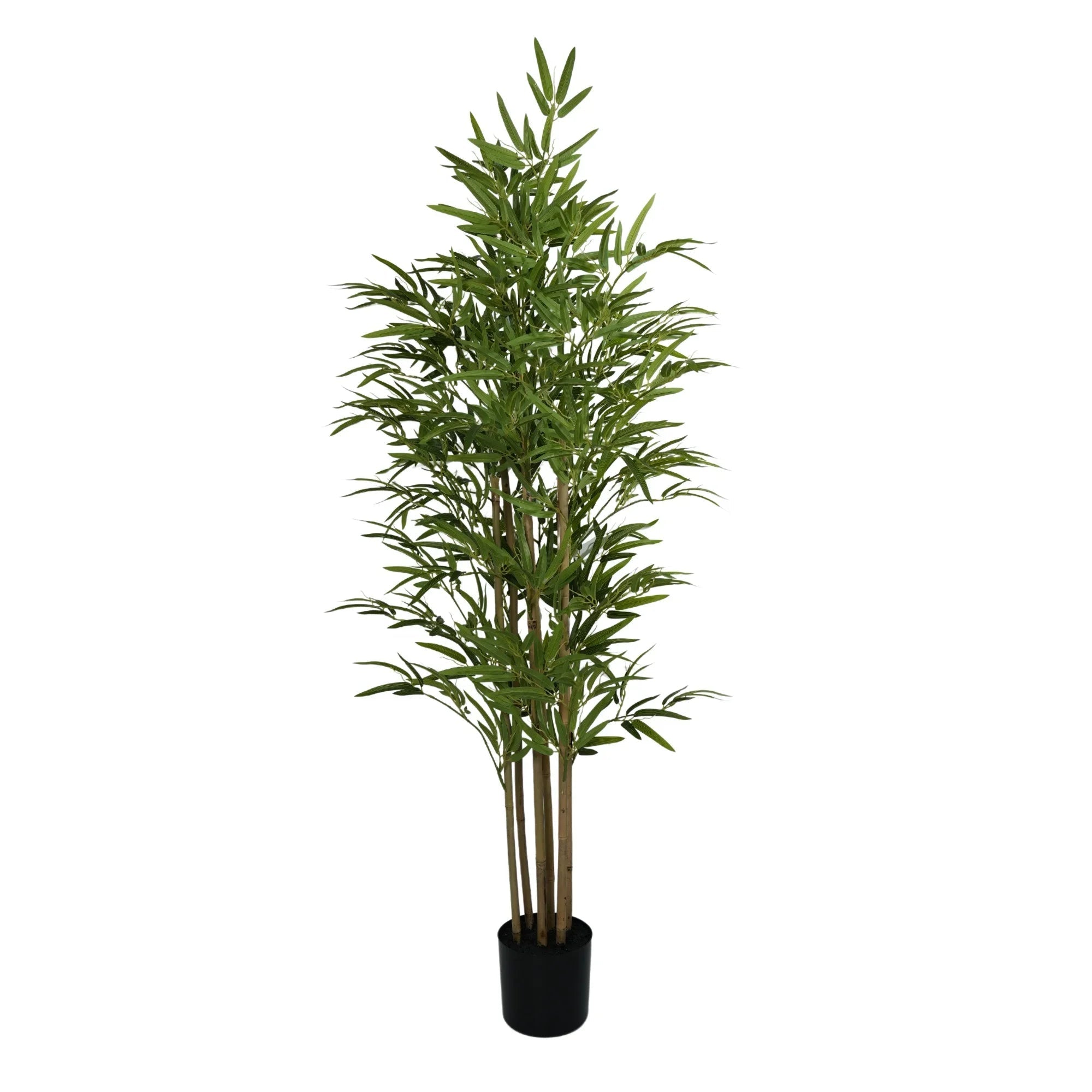 Premium Artificial Bamboo Plant with Real Touch Leaves - 150cm Tall Natural Trunk for Home & Office Decor, Zen Garden, and Asian-Inspired Interior Design