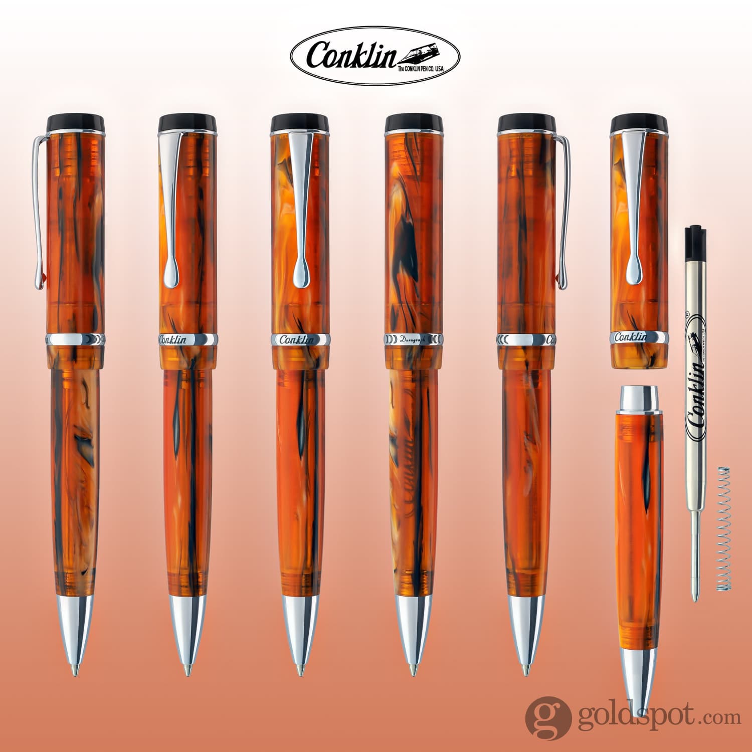 Conklin Duragraph Amber Ballpoint Pen - Premium Writing Instrument for Office, Business & Gifts | Smooth Writing Experience for Professionals & Students