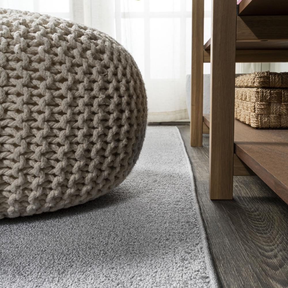 Soft Haze Solid Low Pile Area Rug in Light Gray - Perfect for Living Room, Bedroom, and Nursery Decor