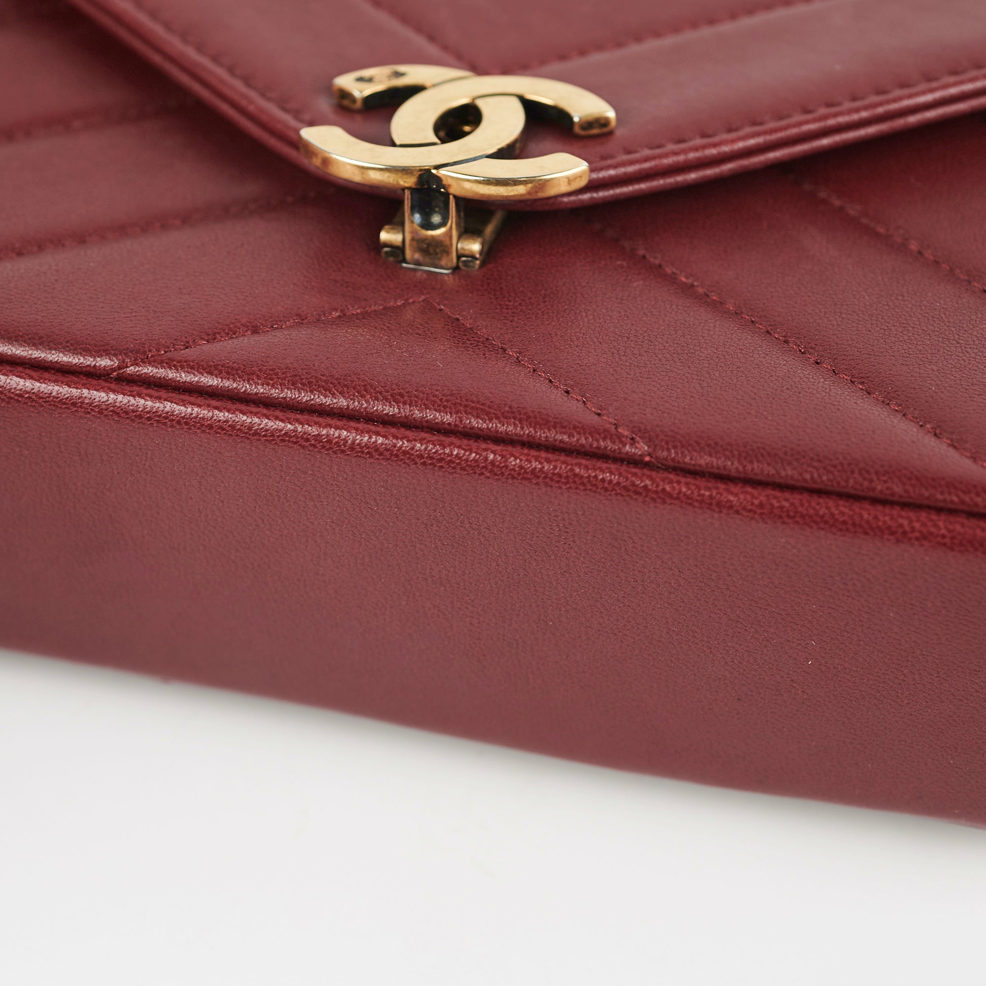 Chanel Mini Chevron Burgundy Leather Crossbody Bag for Women - Luxury Designer Handbag for Date Night, Parties & Everyday Use