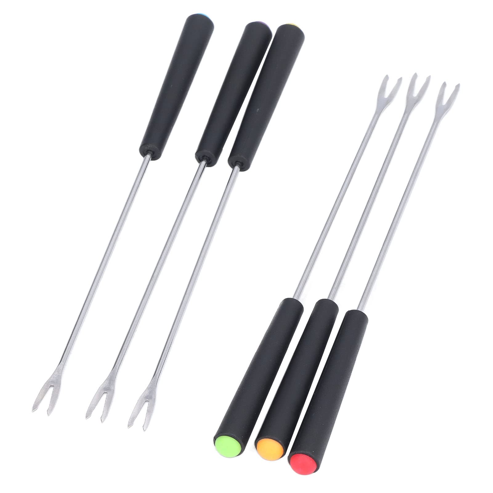 Premium Stainless Steel Fondue Forks Set - 6-Piece Rust-Resistant, Ergonomic Handle for Easy Grip - Perfect for Chocolate, Cheese, and Cake Fondue Parties at Home