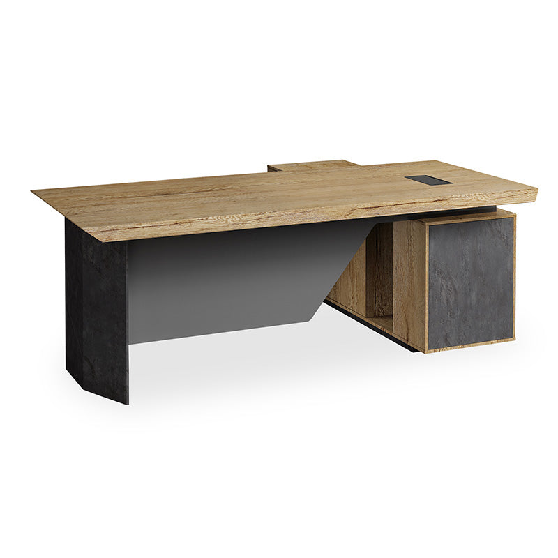 HAMLIN Executive Office Desk with Left Return - 2.2M Tobacco Finish - Modern L-Shaped Workstation for Home Office & Business Use