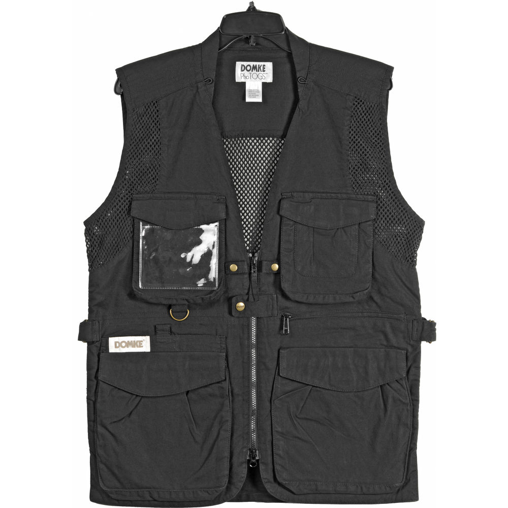 Domke PhoTOGS Vest Small (Black) - Durable Photographer Vest for Outdoor Shooting, Travel & Adventure - Perfect for DSLR & Mirrorless Camera Gear Storage