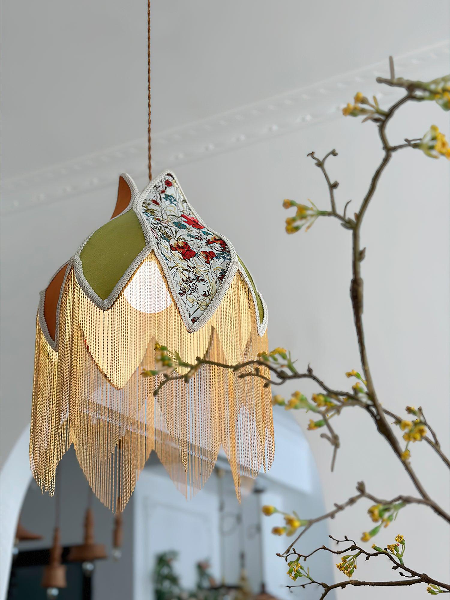 Stylish Bette Fringed Pendant Lamp - Modern Boho Chandelier for Dining Room, Bedroom & Living Room Decor