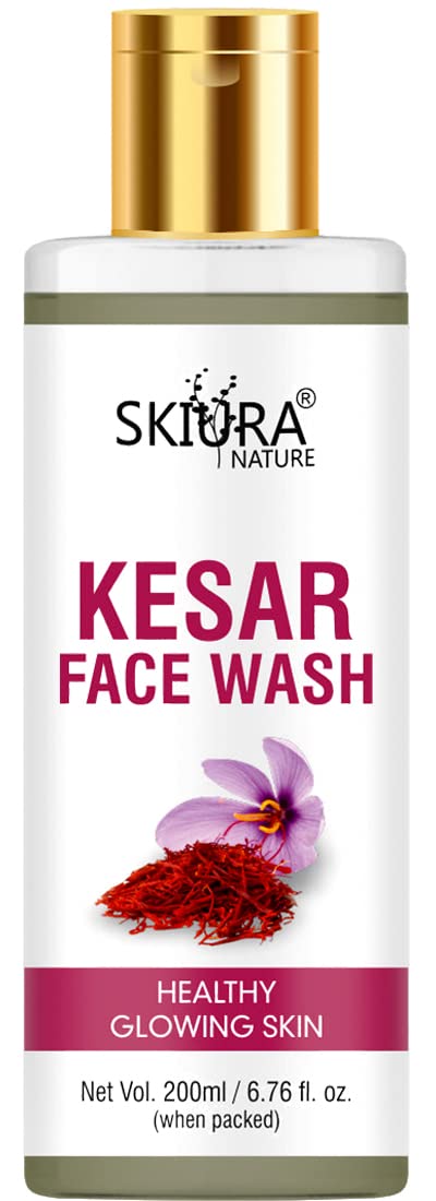 Skiura Kesar Face Wash with Turmeric & Licorice (Mulethi) Extract - Brightening, Glowing Skin Care - 200ml for Daily Cleansing & Skin Whitening - Perfect for Morning & Night Routine