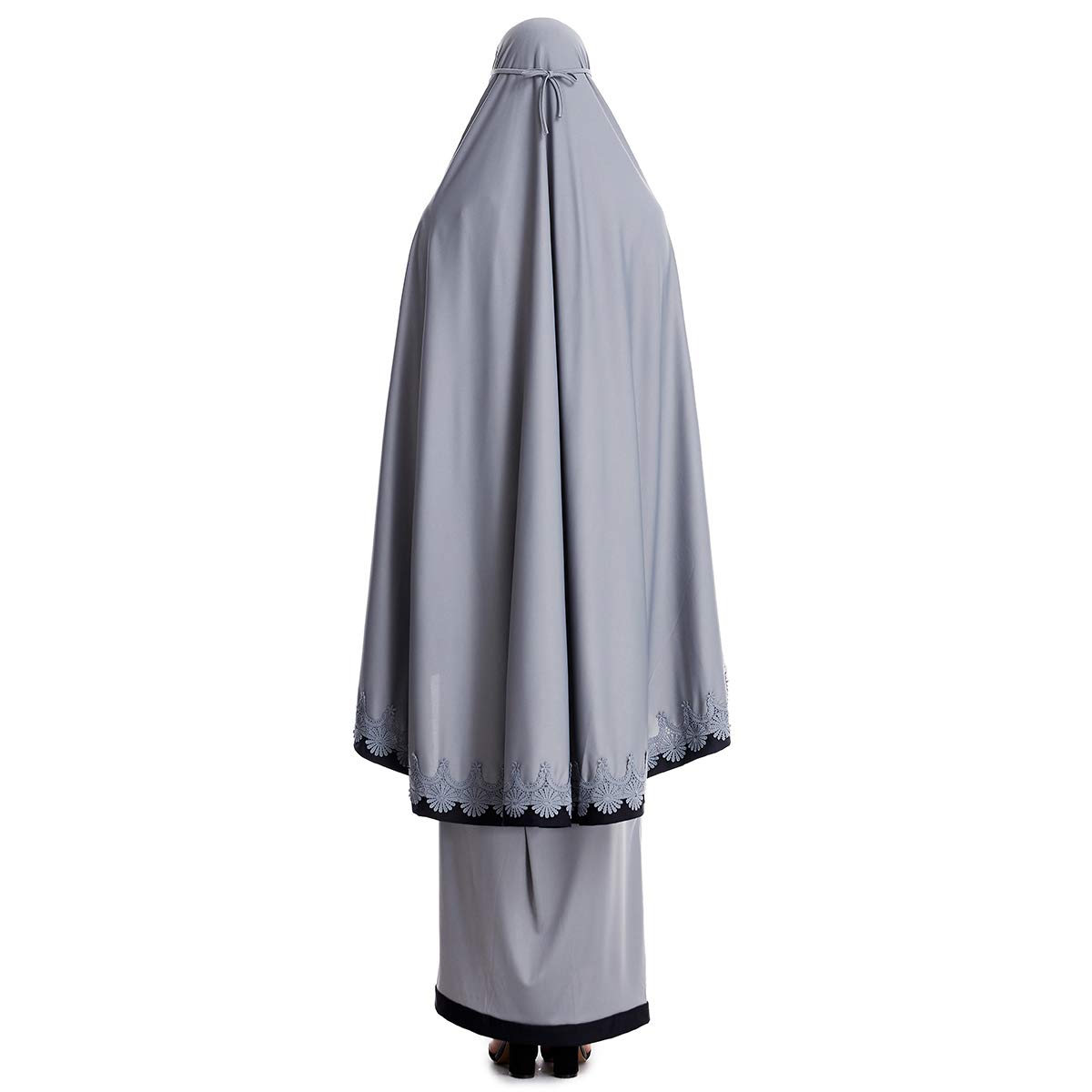 Muslim Women's 2-Piece Loose Full Cover Long Dress Set with Hijab & Hooded Thobe - One Size Fits Most - Perfect for Prayer, Modest Fashion & Everyday Wear