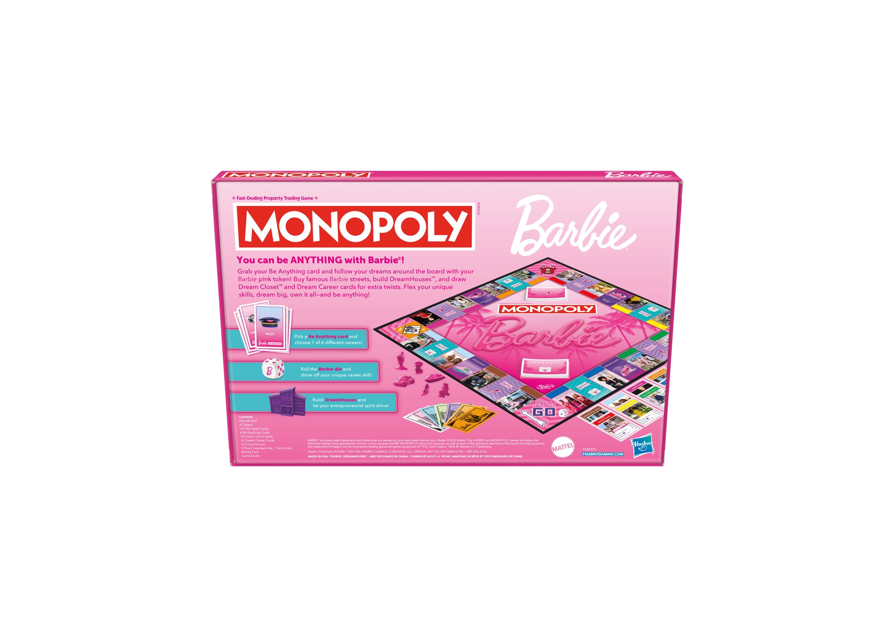 Barbie Monopoly Edition Board Game - Fun Family Game Night for Kids & Adults - Perfect for Birthday Parties & Sleepovers