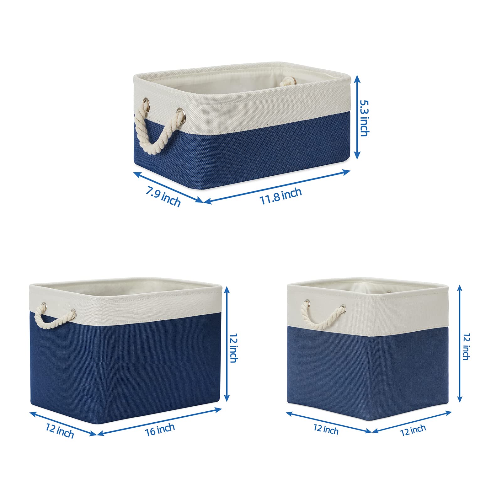 Temary Small Storage Baskets for Shelves - 6 Pack Fabric Storage Bins (11.8