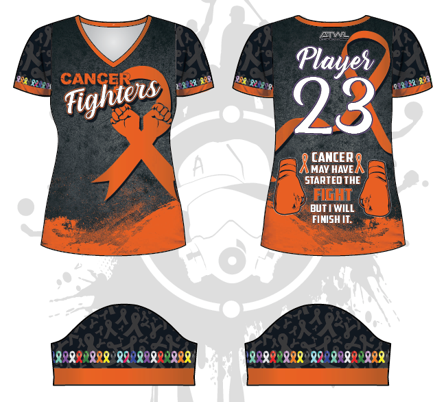 Cancer Fighters Women's Jersey - Comfortable & Inspirational Apparel for Survivors & Supporters - Perfect for Fundraisers, Walks & Awareness Events