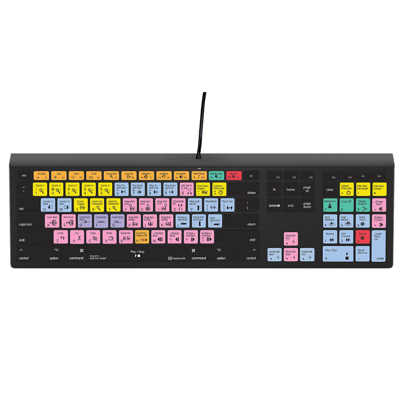 Avid Pro Tools Backlit Keyboard for macOS - Professional Audio Editing Keyboard with Backlit Keys by KB Keyboards | Perfect for Music Production, Recording Studios & Home Studios