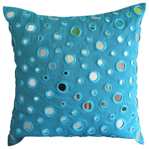 Turquoise Blue Velvet Throw Pillow Cover - Soft & Luxurious Decorative Cushion Case for Sofa, Bed, Chair - Home Decor Accent for Living Room, Bedroom, Nursery