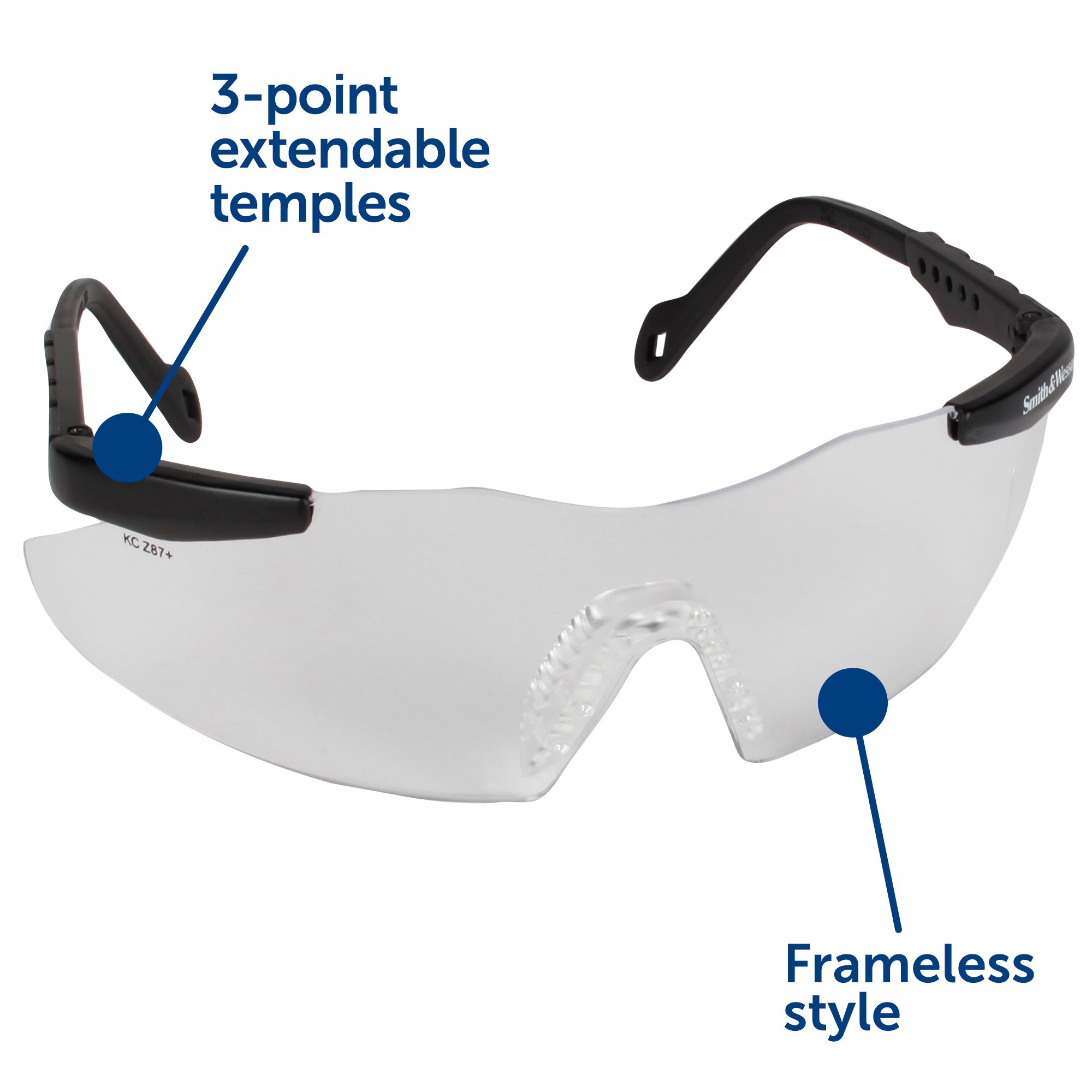 Smith and Wesson Magnum 3G Safety Glasses (19799) - Clear Anti-Fog Lenses with Black Frame, ANSI Z87.1 Certified, 12-Pack for Construction, Woodworking, and DIY Projects