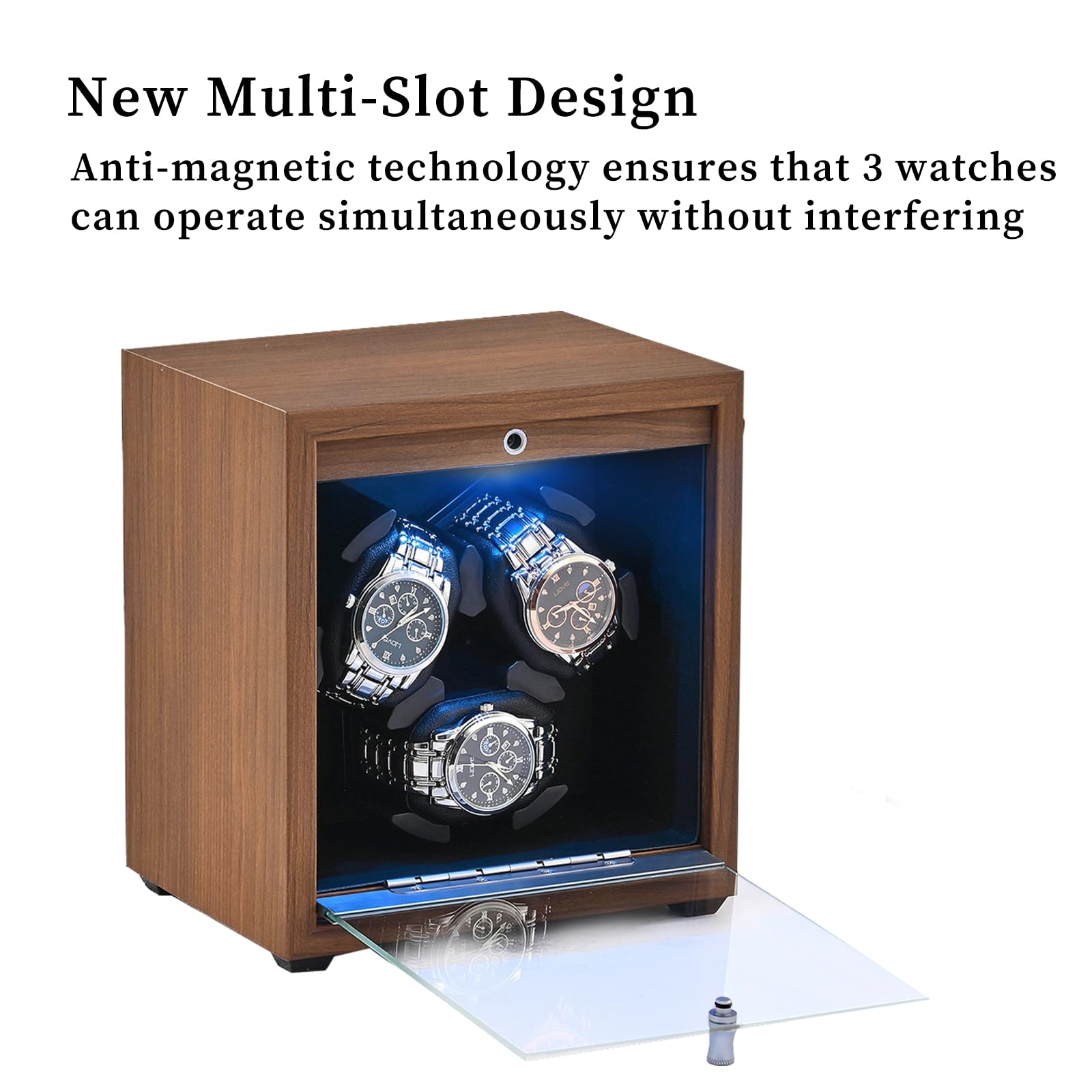 Premium Automatic Watch Winder with LED Display & Memory Foam - Ultra Quiet 4 Rotation Modes for Men & Women - Perfect for Watch Collection Storage, Travel, and Nightstand Display