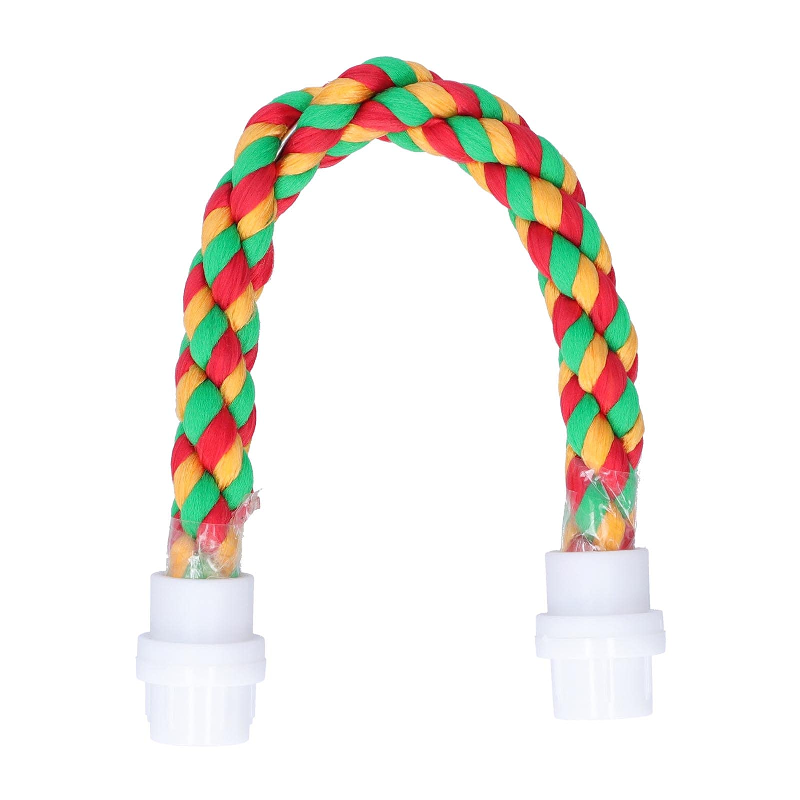 ZYHA Bird Rope Perch - U Shape Chewing Toy & Climbing Stand for Parrots, Cockatiels, Conures - Natural Wood Bird Cage Accessory for Exercise, Beak Trimming & Play (Ideal for Small to Medium Birds)