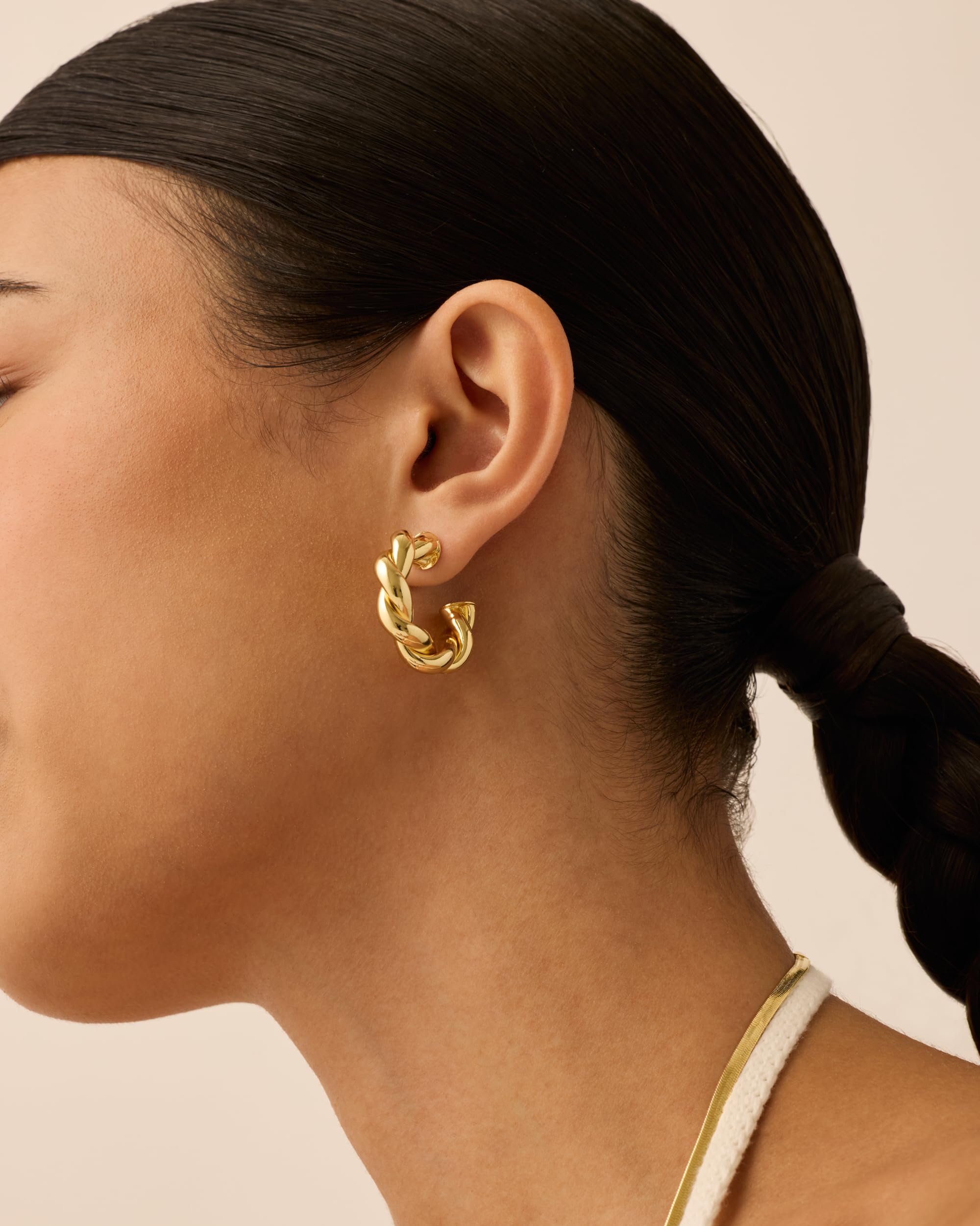 PAVOI 14K Gold Plated Chunky Twisted Puffed Rope Hoop Earrings for Women | Fashion Jewelry Gift for Her | Perfect for Parties, Weddings & Everyday Wear