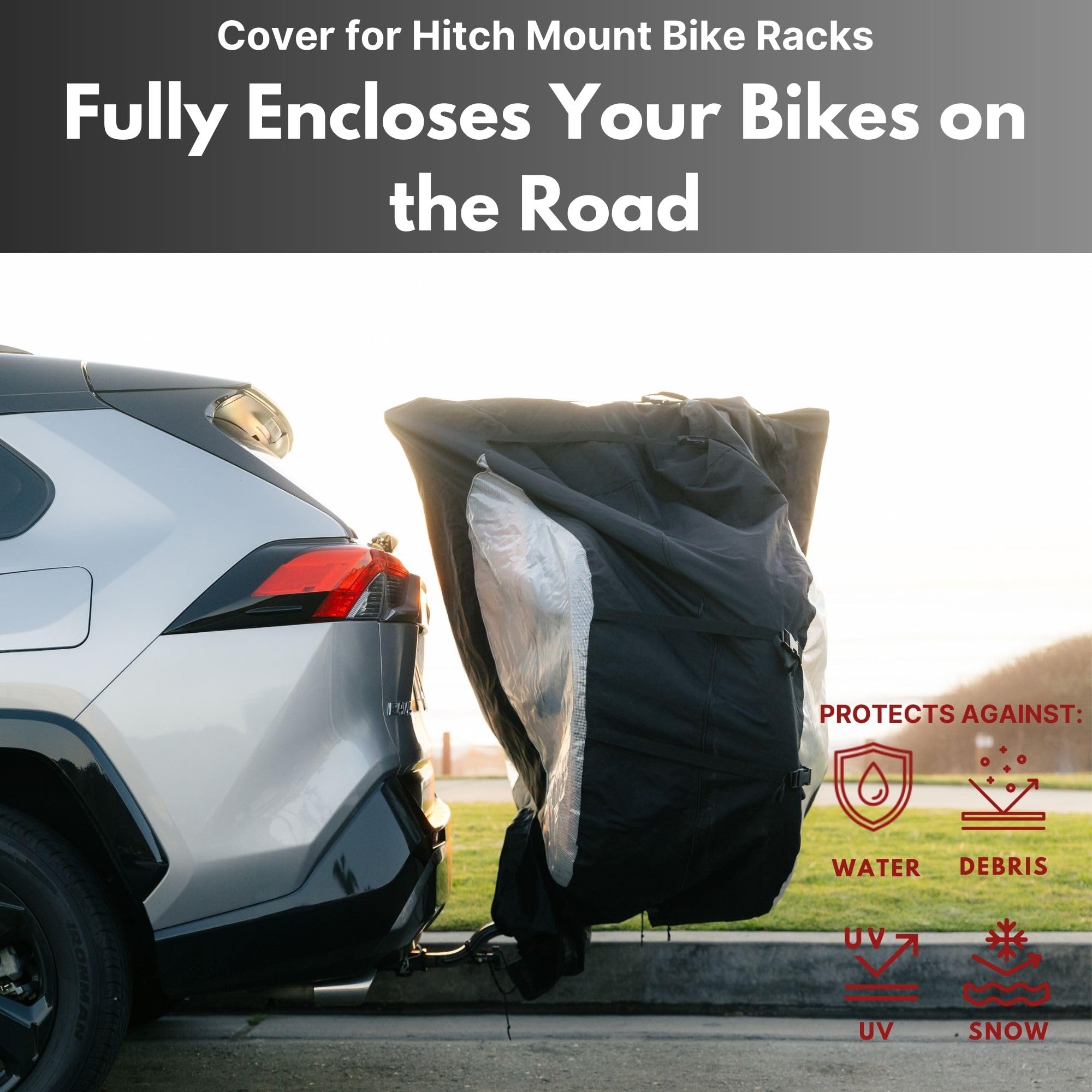 FORMOSA Heavy Duty Waterproof Bike Cover for Travel & Transport - Universal Fit for Single, Dual, Quad Bikes - Electric Bicycle Protection Cover for Car Rack - Perfect for Road Trips, Camping & Outdoor Adventures