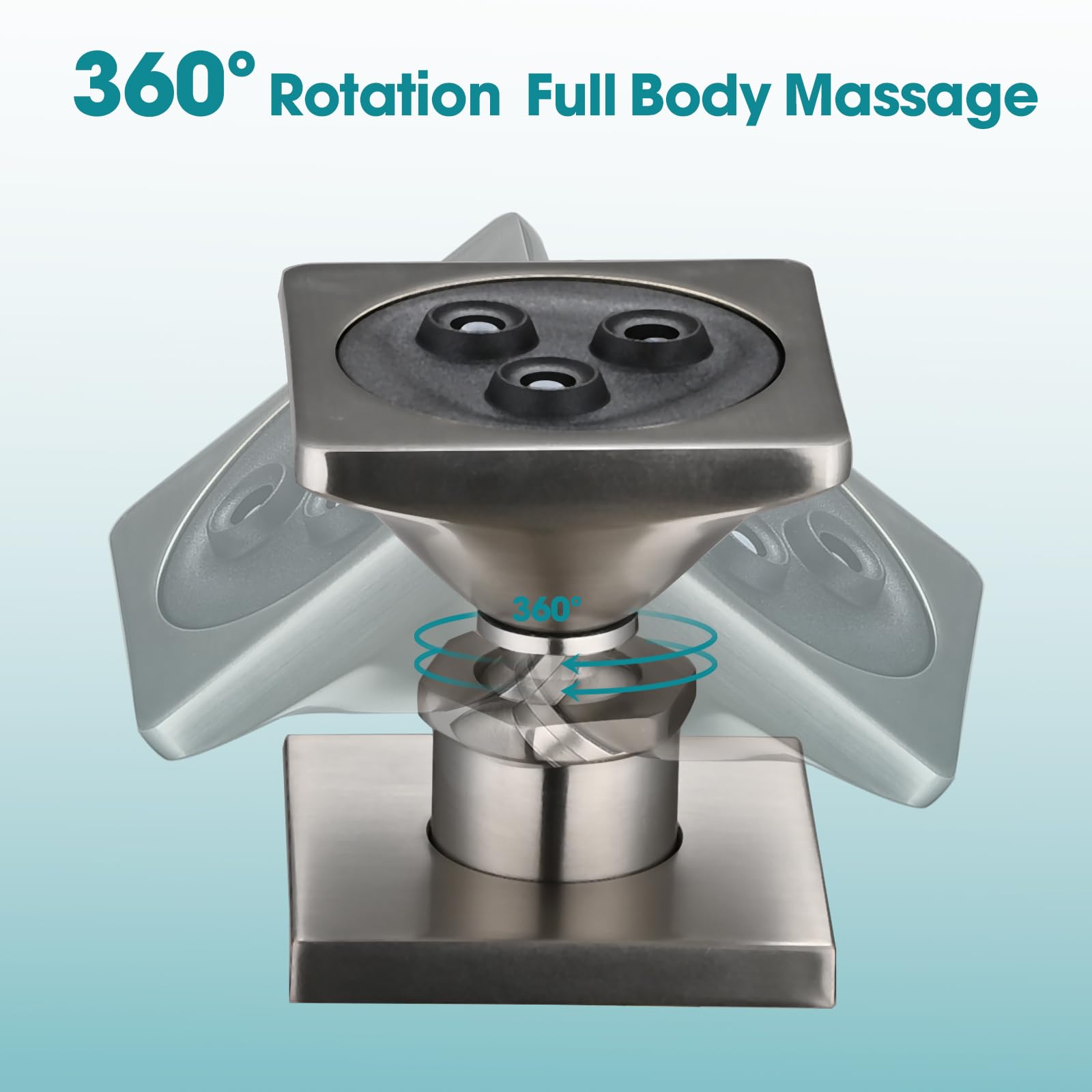 Premium Solid Brass High-Pressure Square Shower Body Spray Jet - Brushed Nickel Wall Mount Spa Massage Jet for Bathroom Upgrade (1PC) - Perfect for Luxury Shower Experience & Home Spa Relaxation