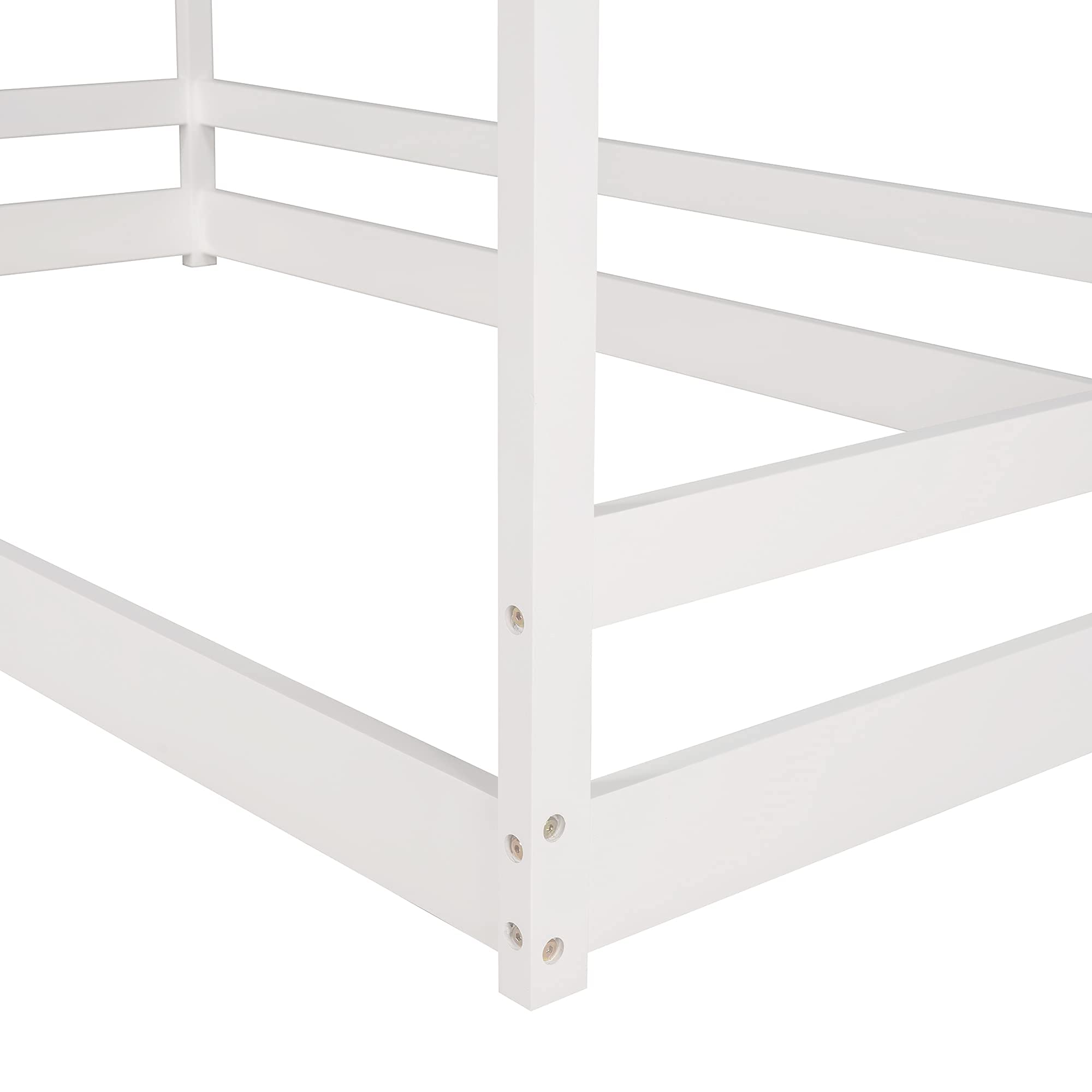 MERITLINE Twin Size House Bed Frame with Roof - Sturdy Wooden Loft Bed for Kids & Teens, Requires Box Spring - Perfect for Bedrooms, Playrooms & Dorm Decor