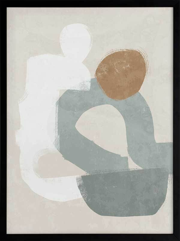 At Ease Light Teal Framed Art Print - Modern Wall Decor for Living Room, Bedroom & Office - Perfect Home & Office Decoration