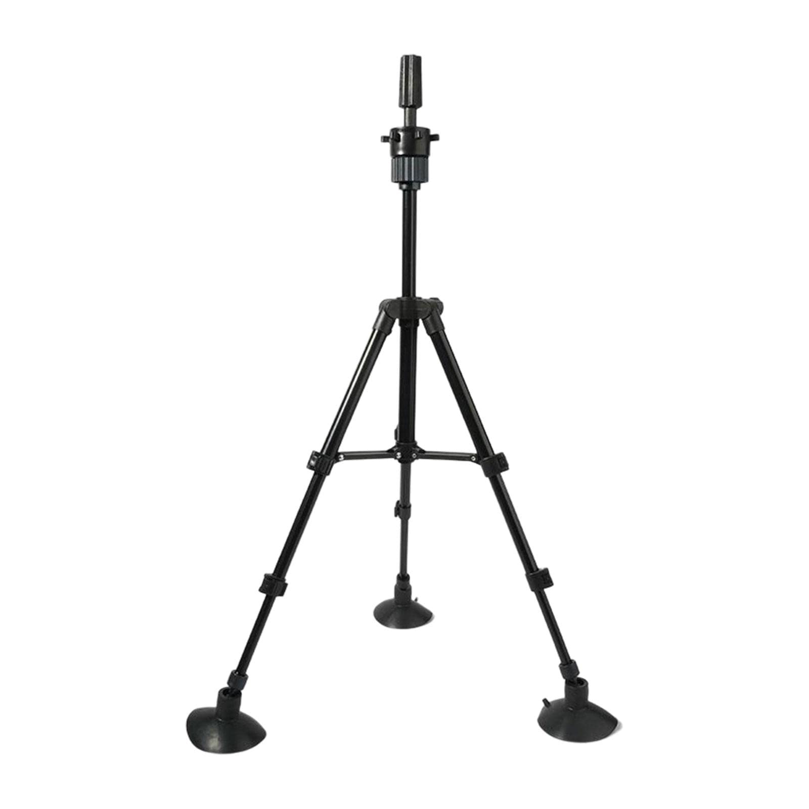 Fonowx Adjustable Wig Head Stand Tripod - 38-75cm Sturdy Mannequin Head with Suction Cup for Hairstyling, Wig Making, Salon Display & Cosmetology Practice