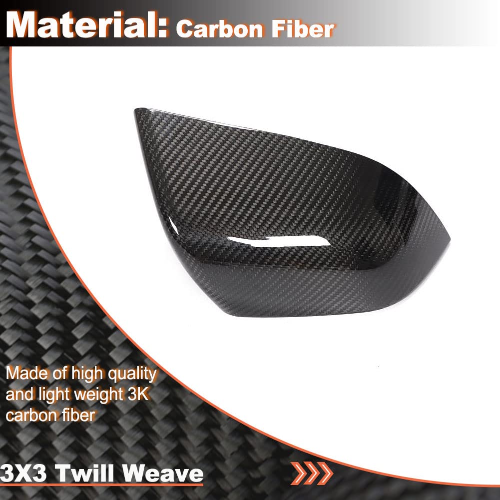 Premium Dry Carbon Fiber Mirror Caps for Tesla Model 3 (2017-2023) - OEM Style Side Rearview Mirror Covers - Lightweight & Durable Car Exterior Upgrade - Perfect for Street Racing & Show Car Enhancement