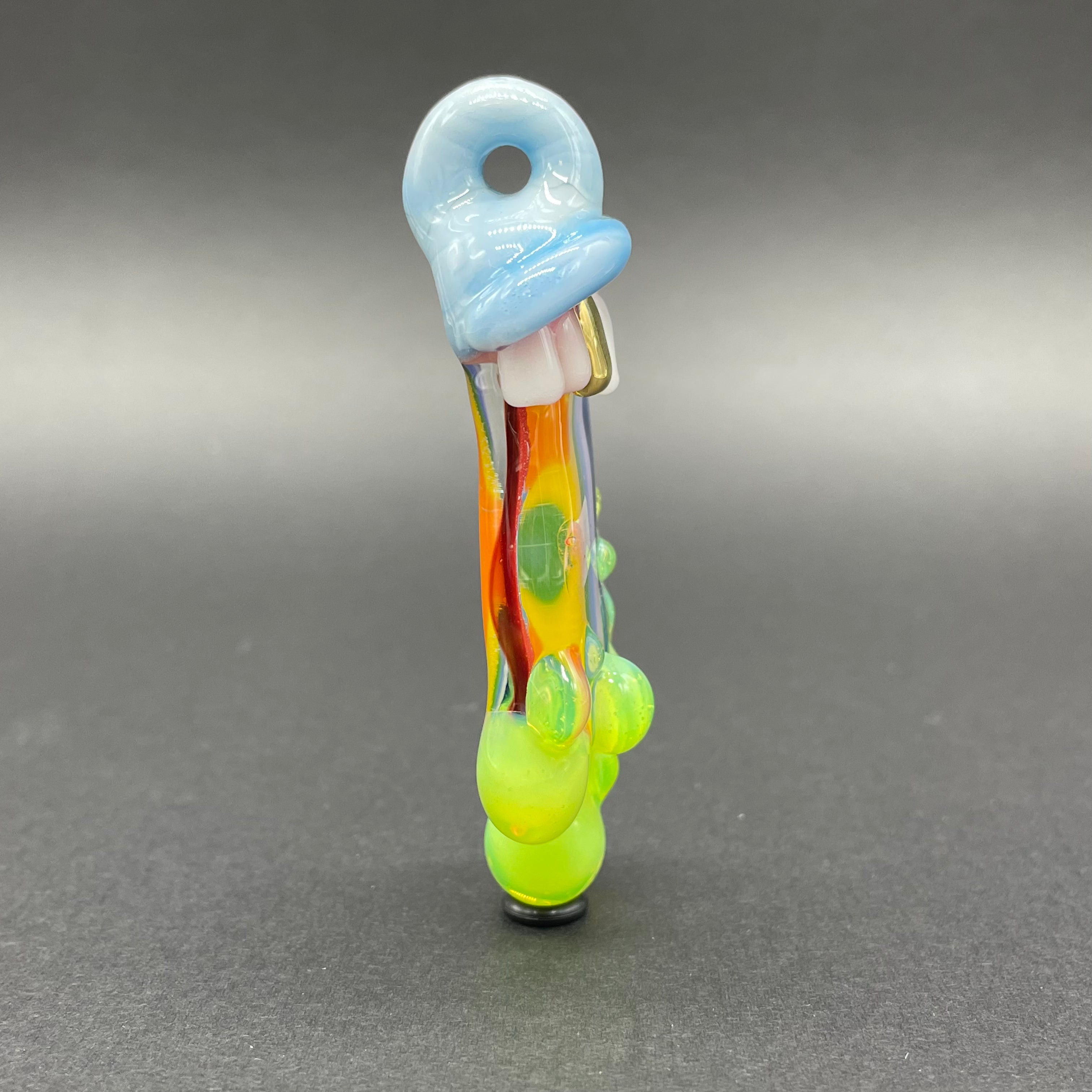 Rainbow Opal Glass Tongue Pendant - Stunning Bohemian Jewelry for Women, Perfect for Festivals, Parties & Unique Gift Giving