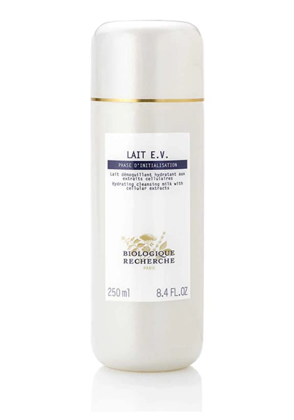 BIOLOGIQUE RECHERCHE LAIT E.V. Cleansing Milk 8.4 oz | Gentle Face Wash for Sensitive Skin | Daily Skincare Routine, Makeup Removal & Hydration