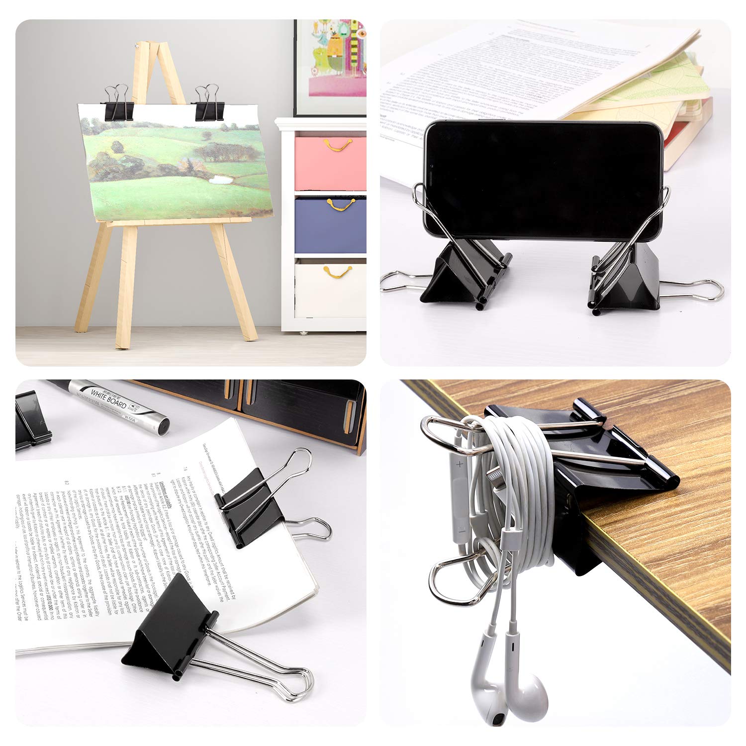 Ufmarine Jumbo Binder Clips 2.4 Inch - 8 Pack for Office & Documents