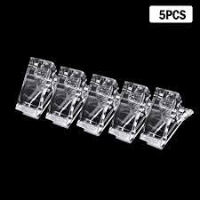 5Pcs Transparent Nail Gel Builder Clips - UV LED Nail Extension Tips for Quick Manicure & Nail Art | Perfect for Salon, Home DIY & Professional Nail Technicians