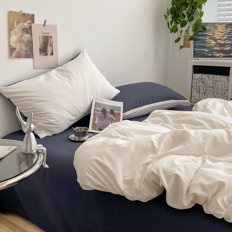 Dusty Shades Plain Bedding Set - Soft Cotton Bed Sheets & Pillowcases for Queen/King Size Beds - Perfect for Cozy Bedrooms, Guest Rooms & Dorm Decor