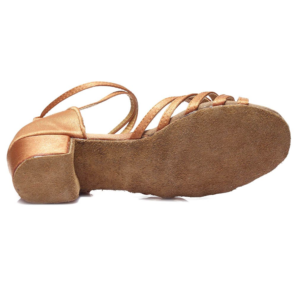 Hipposeus Girls Latin Dance Shoes - Low Heel Satin Ballroom & Salsa Shoes for Practice & Performance (2024 Model) | Perfect for Dance Competitions, Recitals & Studio Classes
