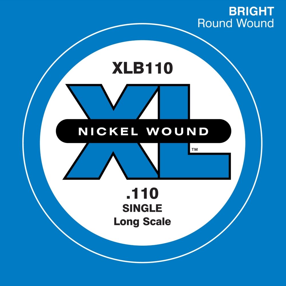 D'Addario XLB110 Nickel Wound Bass Guitar String - Single .110 Gauge Long Scale for Precision & Warm Tone | Perfect for Rock, Jazz & Studio Recording