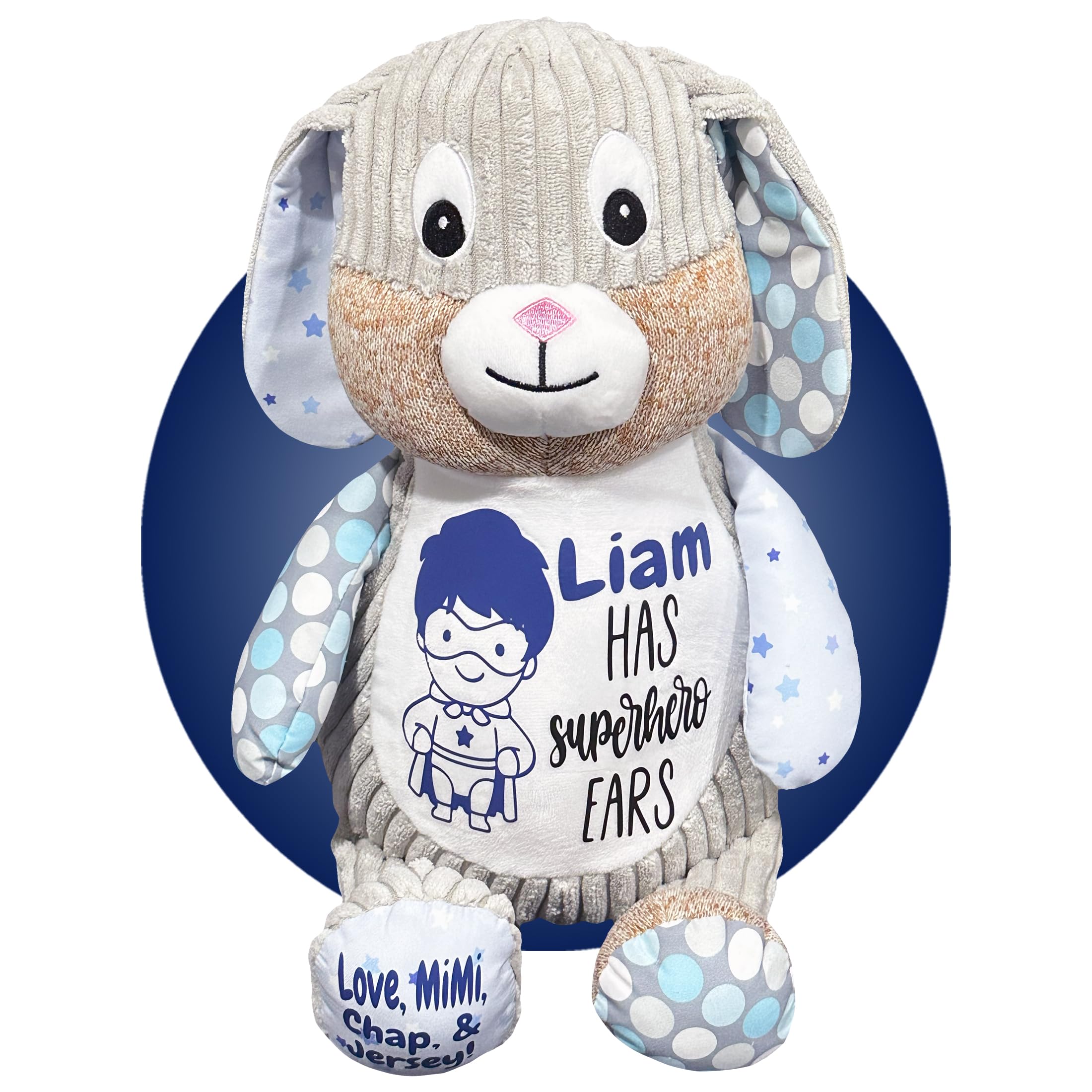 Personalized Ear Tube Surgery Gifts for Kids - Custom Name & Color Stuffed Animal for Boys & Girls - Comforting Get Well Soon Present for Ear Surgery Recovery - Perfect for Hospital Visits, Recovery & Encouragement by Kikilishop (Starry Bunny)