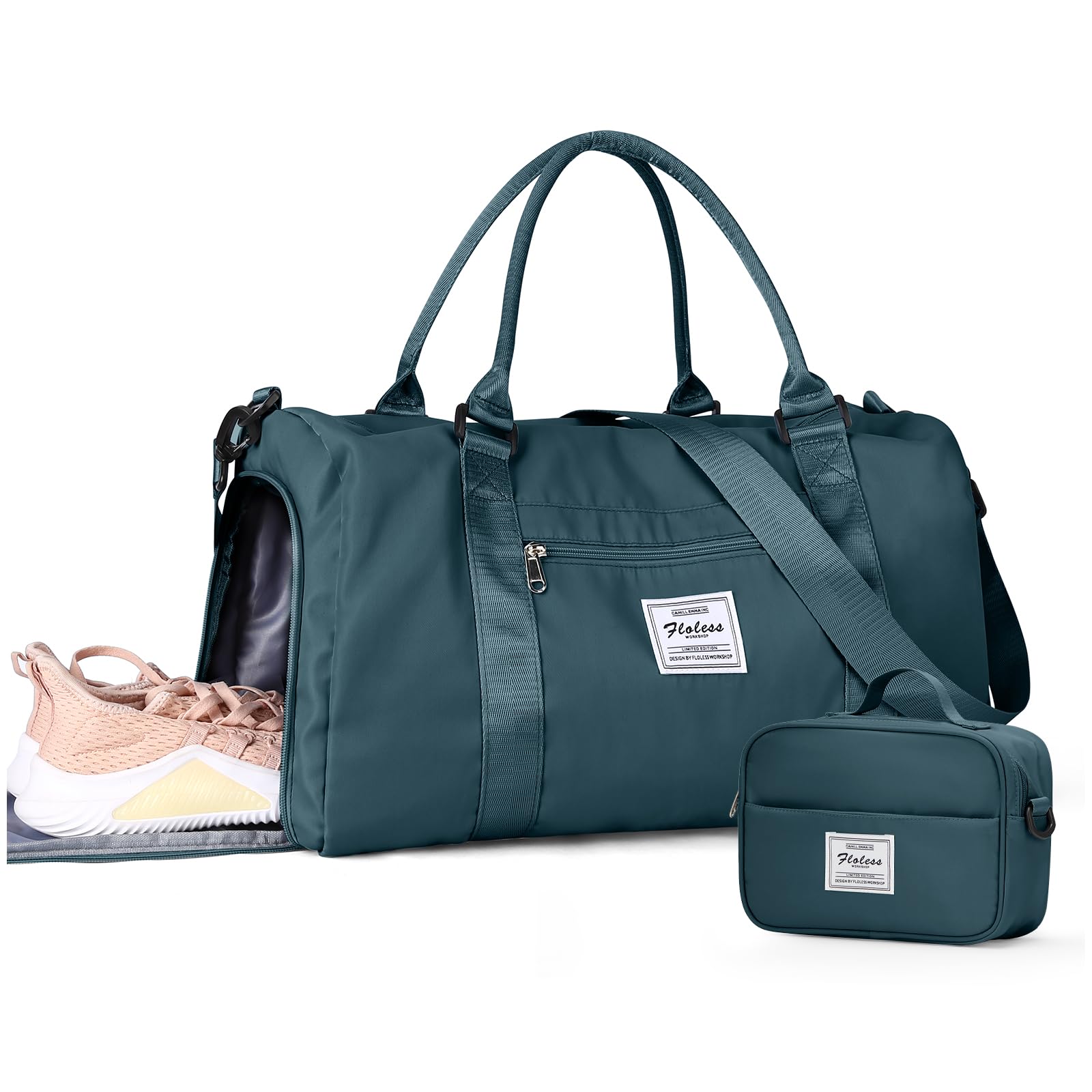 Women's Travel Duffel Bag - Lightweight Weekender Tote & Sports Gym Bag with Toiletry Pouch (Peacock Blue) | Perfect for Weekend Getaways, Gym Workouts & Air Travel Carry-On