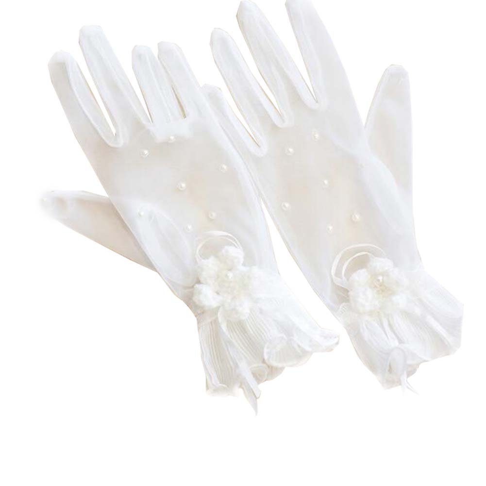 Bridal Lace Gloves with Crystals - Wedding Party Accessory for Brides