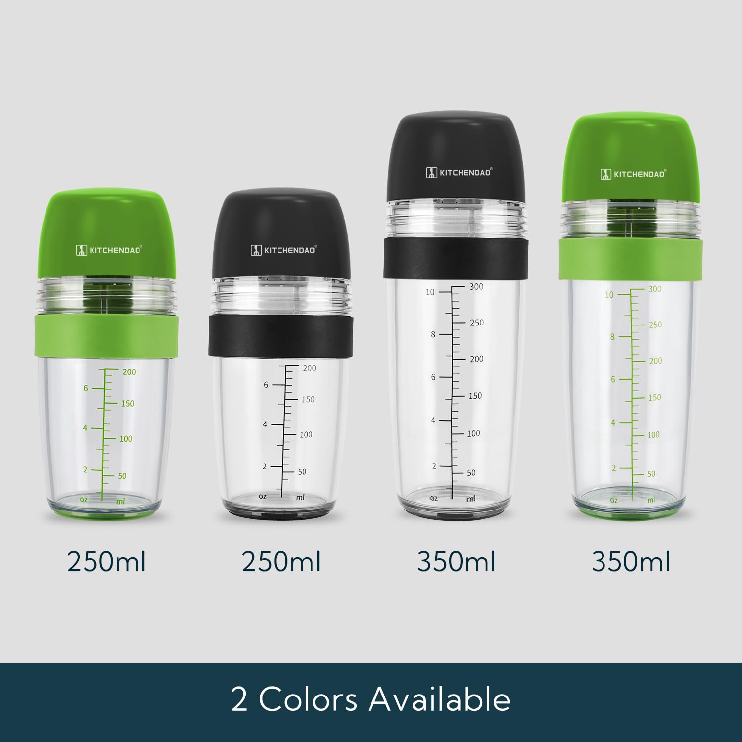 KITCHENDAO 2-in-1 Salad Dressing Shaker & Juicer Bottle with Leakproof Pour Spout, Soft Grip, Dishwasher Safe, BPA-Free - Perfect for Travel, Homemade Oil & Vinegar Dressing, Smoothies, and Cocktail Mixing (1 Cup Capacity)