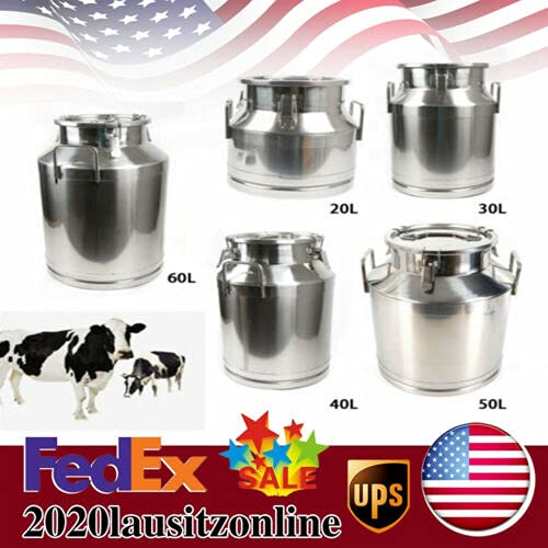 40L/10.5 Gallon Stainless Steel Milk Can & Wine Fermentation Bucket - Heavy Duty Food Grade Container with Airtight Lid for Home Brewing, Cheese Making, and Farm Storage (Ideal for Dairy, Winemaking & Agriculture Use)