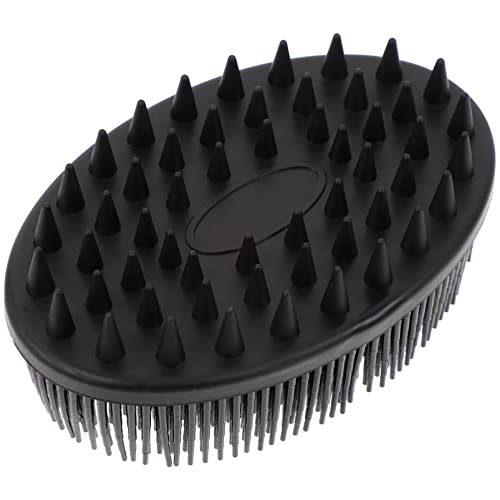 Baby Shower Head Brush - Silicone Scalp Massager & Hair Exfoliator for Kids - Gentle Sensory Brush for Bath Time & Relaxation - Black