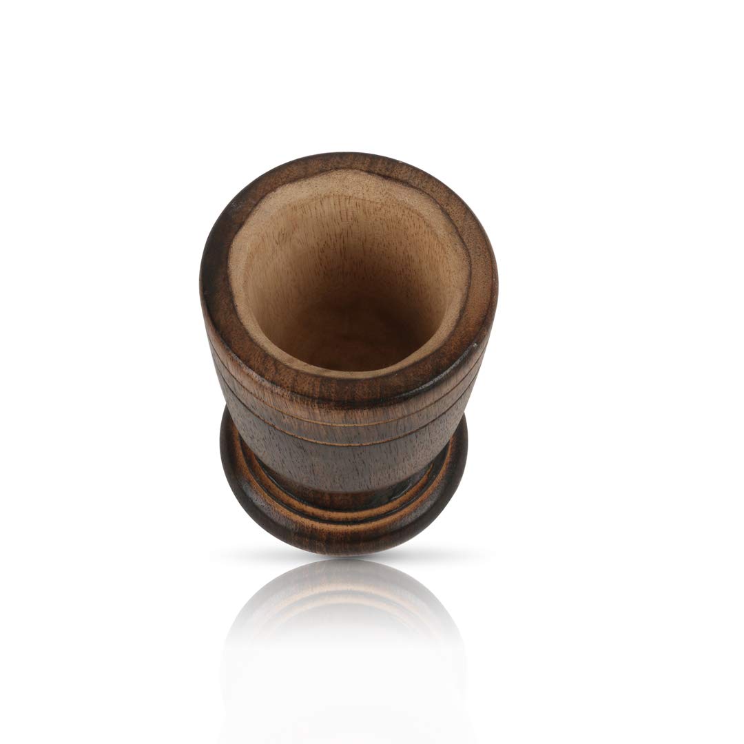 Handmade Wooden Mortar and Pestle Set - Natural Rustic Herb Grinder, Spice Mixer, Masala Crusher - Perfect for Grinding Herbs, Spices, Pills & Seasonings - Ideal Kitchen Utensil for Cooking, Ayurveda & Housewarming Gifts