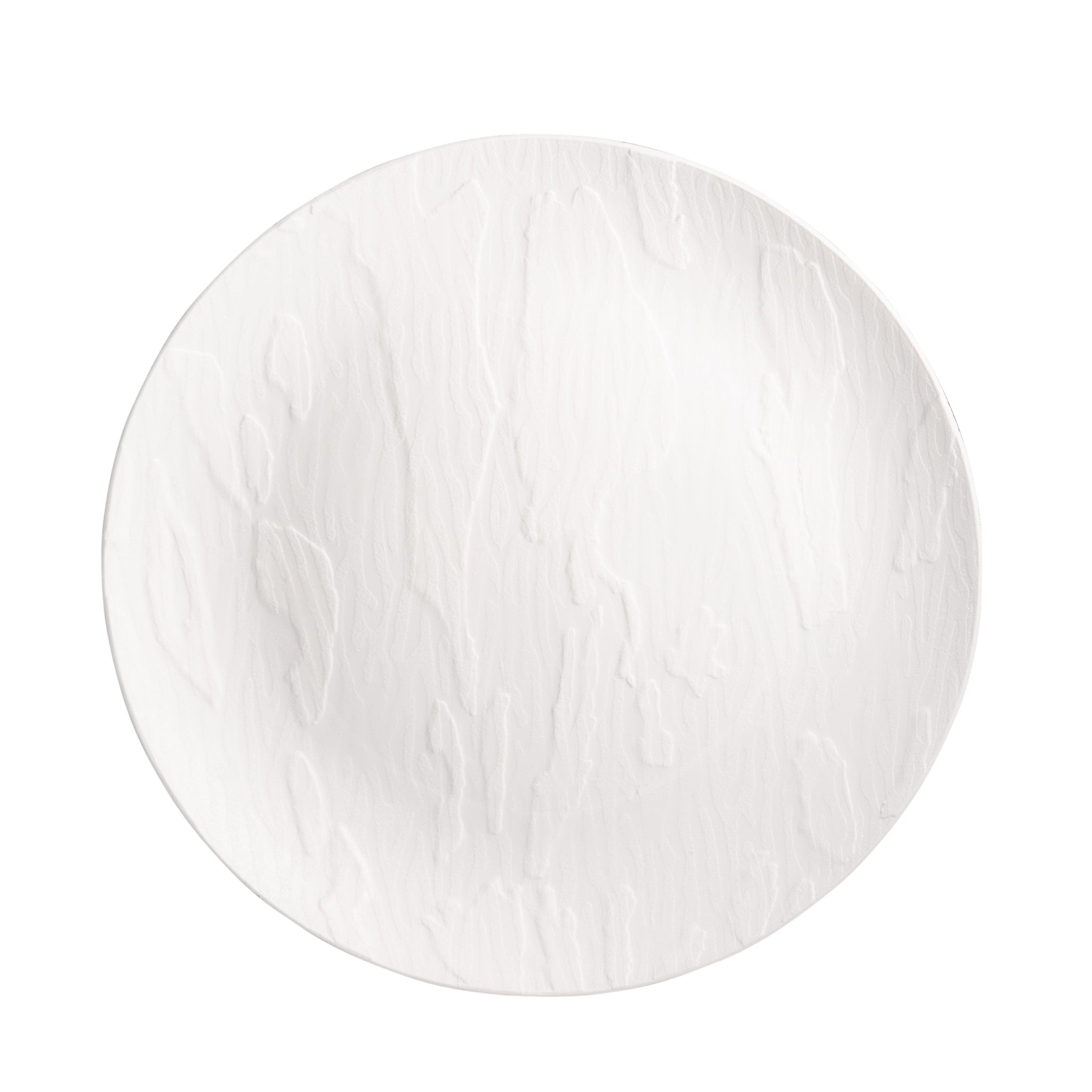 40-Piece White Round Plastic Dinnerware Set - 20 Servings Combo Pack for Parties, Picnics & Events - Durable & Elegant Mahogany Design - Perfect for Outdoor Dining, BBQs & Catering