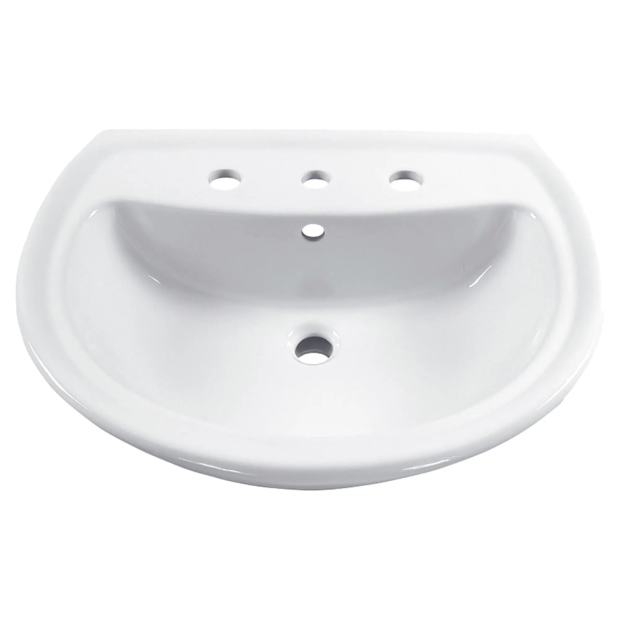 Cadet 8 Inch Widespread Pedestal Bathroom Sink Top - Modern Vanity Basin for Powder Room & Guest Bath Installation