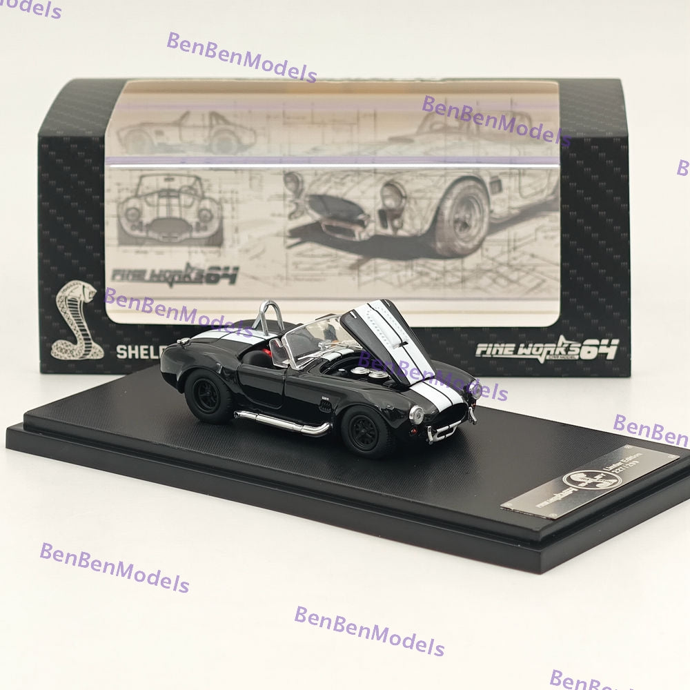 Fine Works Ford SHELBY COBRA 427S/C 1:64 Scale Diecast Model Car - Limited Edition Collectible for Display, Racing Enthusiasts & Car Lovers