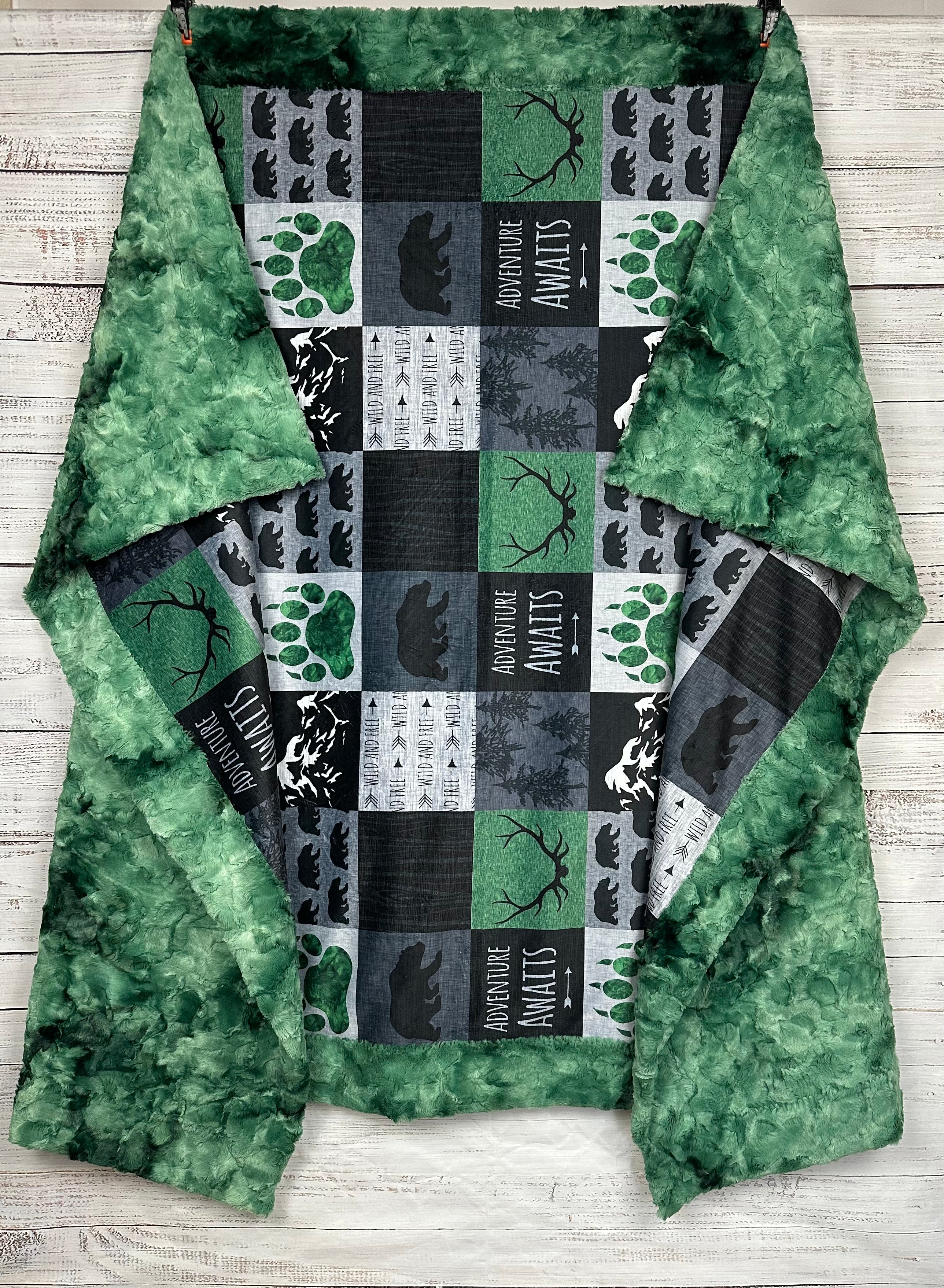 Evergreen Luxe Large 54x79 Minky Blanket - Ultra Soft Cozy Throw for Bed, Couch & Outdoor Adventures - Perfect for Camping, Picnics and Home Decor