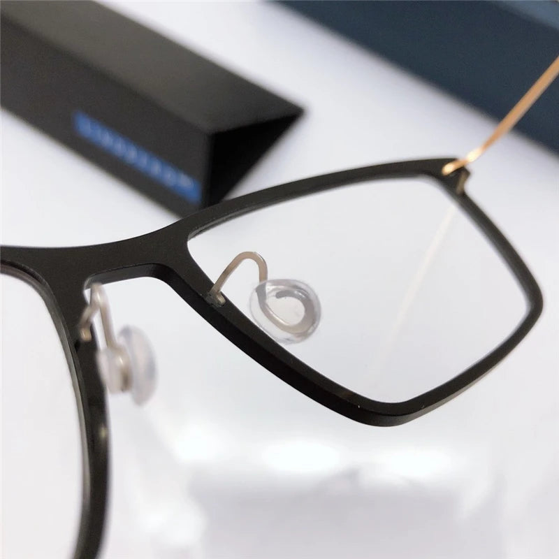 Aimee Unisex Full Rim Square Screwless Titanium Acetate Eyeglasses 6544 - Lightweight Durable Eyewear for Work, Reading & Fashion | Trendy Square Frame Glasses for Men & Women
