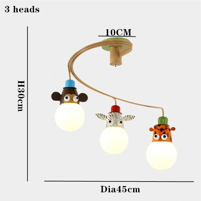 Animal-Themed LED Pendant Light for Kids' Room - Durable & Energy-Efficient Hanging Lamp for Nursery, Bedroom, Playroom Decor