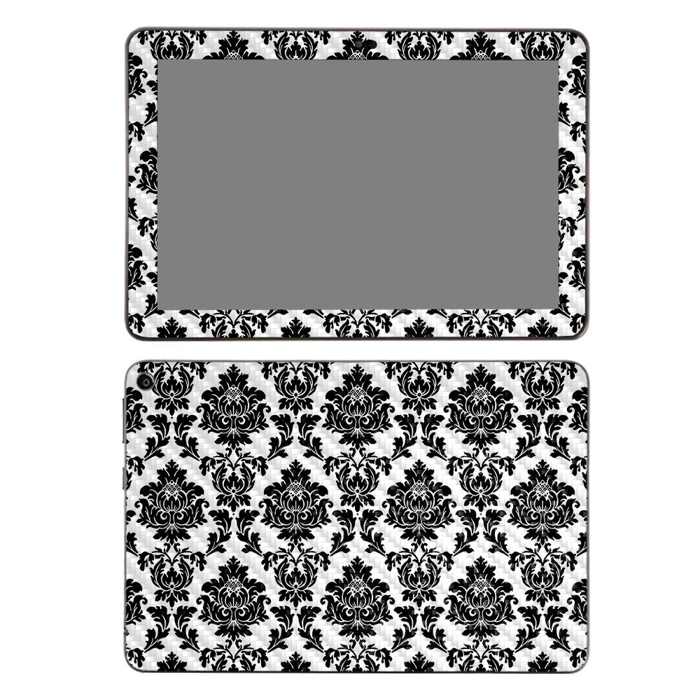 MightySkins Carbon Fiber Skin for Amazon Fire HD 8 (2020) - Vintage Damask Design | Protective & Durable Textured Cover | Easy to Apply | Made in USA | Perfect for Home, Office & Travel Protection