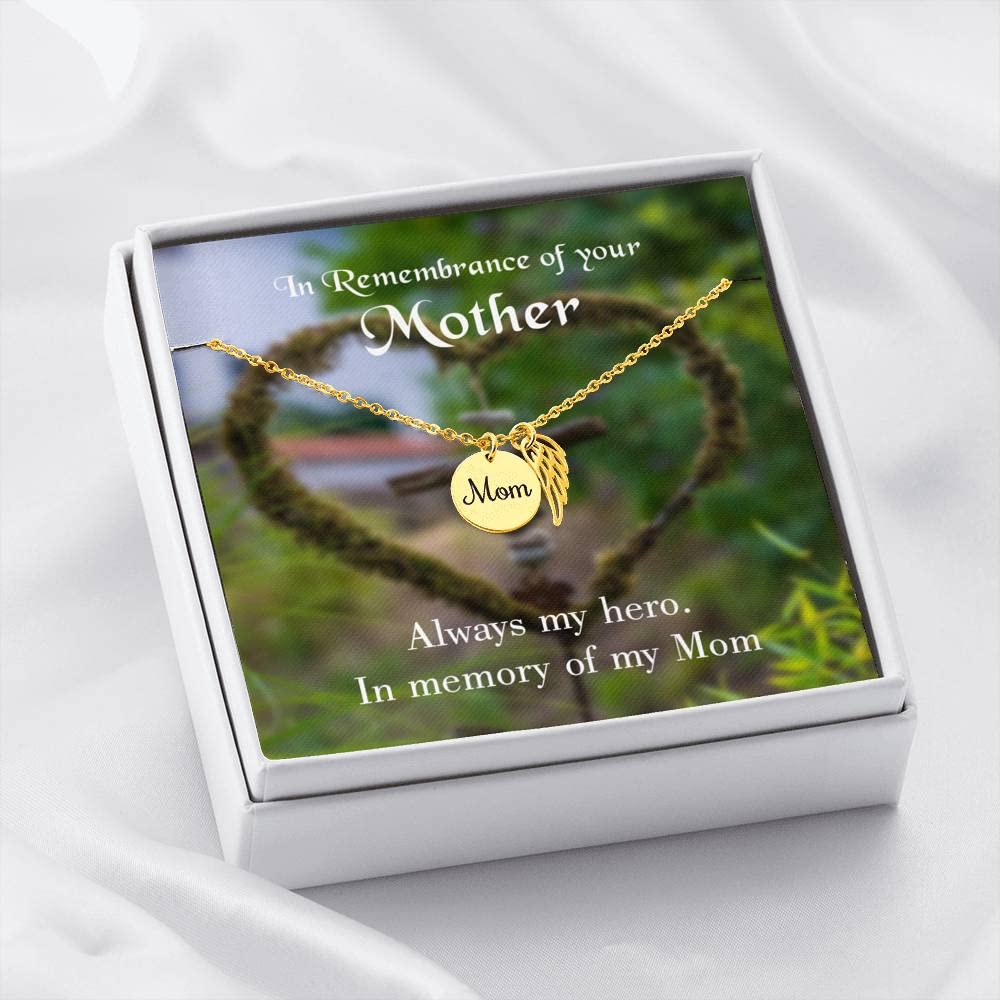 Memorial Necklace for Mom - Always My Hero Keepsake Jewelry for Mother's Day, Birthday & Remembrance Gifts | Perfect for Anniversaries, Sympathy & Everyday Wear