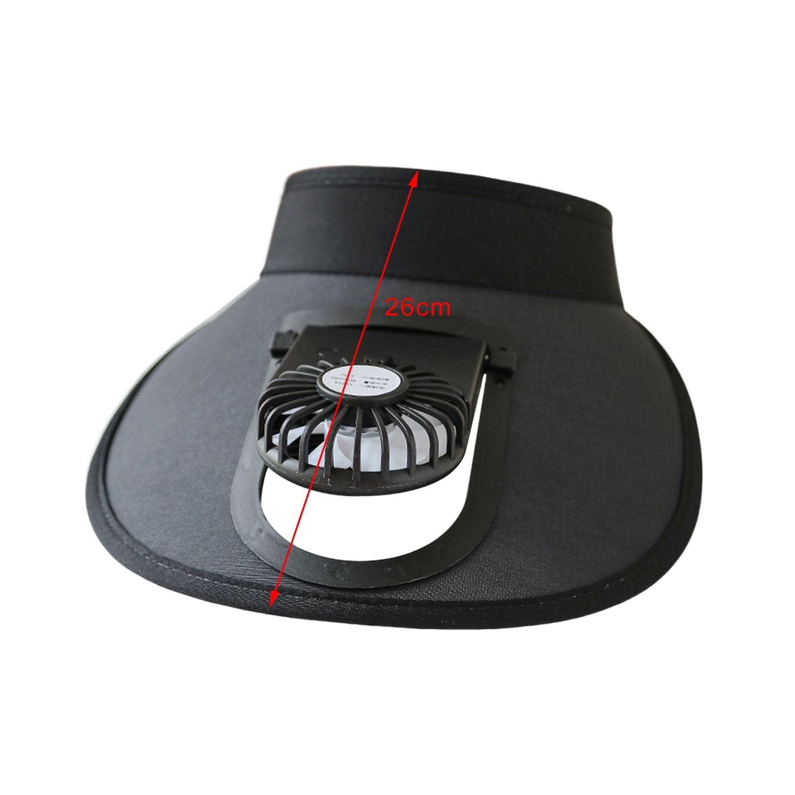 Sun Visor Hat with Cooling Fan - Summer Outdoor Sports & Camping Gear for Sun Protection - Adjustable Brim Cooling Fan Hat for Hiking, Golf, Beach (Black)