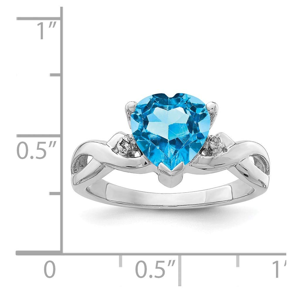 925 Sterling Silver Diamond Heart Ring for Engagement & Gifts